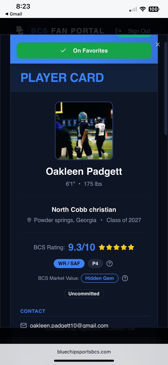 Oakleenpadgett's tweet photo. Thankful for the ratings from @BlueChipHSFB @BlueChip_South @PJHughes48 @GAPrepVarsity @NCCEaglesFb @NwGaFootball @CalebSisk_ https://t.co/8tc7saRbZd