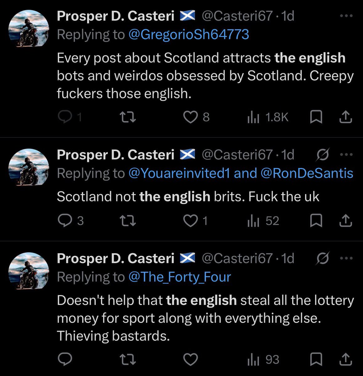 slackkejakke's tweet photo. “Why are the English obsessed with Scotland”

You made all of these posts within the last day https://t.co/qhaBb8zq9P