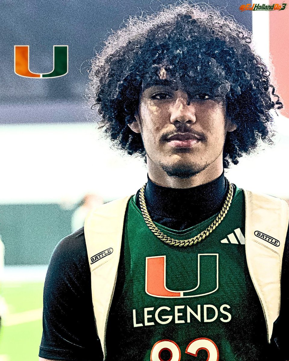 EJHollandOn3's tweet photo. “They are definitely around the top. Every time I come back here, they treat me like family." 

Top 100 in-state LB Gabriel Player (@Gabrielplayerr) is high on Miami and was back on campus this month for the Legends Camp. He shares the latest #GoCanes. https://t.co/n3pe8SyuMV https://t.co/D0DPKM3nyV