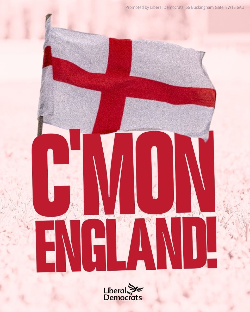 LibDems's tweet photo. Good luck England! You’ve got this! 🦁🦁🦁🏴󠁧󠁢󠁥󠁮󠁧󠁿 https://t.co/5h0gtX99Vc