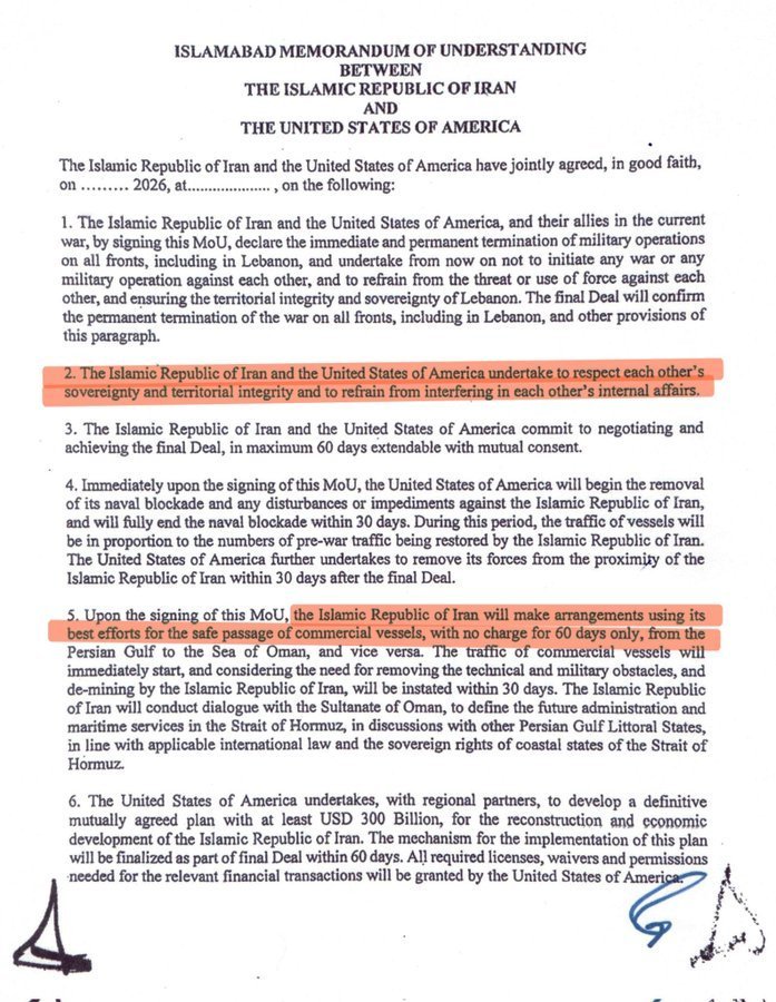 Aminahmad41Amin's tweet photo. @andreas_krieg US violated the MoU first by trying to open up an alternative passageway when clause 5 of Islamabad MoU clearly stated that #Iran will make arrangements for safe passage and fate of Hormuz will be decided by Iran with dialogue with #Oman

TELLING! that Andreas Krieg omits that.. https://t.co/oAAPqQscvp
