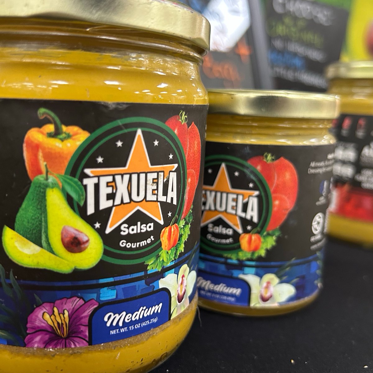 GOTEXAN's tweet photo. It's Texas made goodness here at the GO TEXAN EXPO! 

These are just some of the amazing products you can find that are made by talented Texans in the GO TEXAN Program. Next time you're strolling through the grocery store, keep an eye out for the GO TEXAN mark! https://t.co/YilwYeQ70J