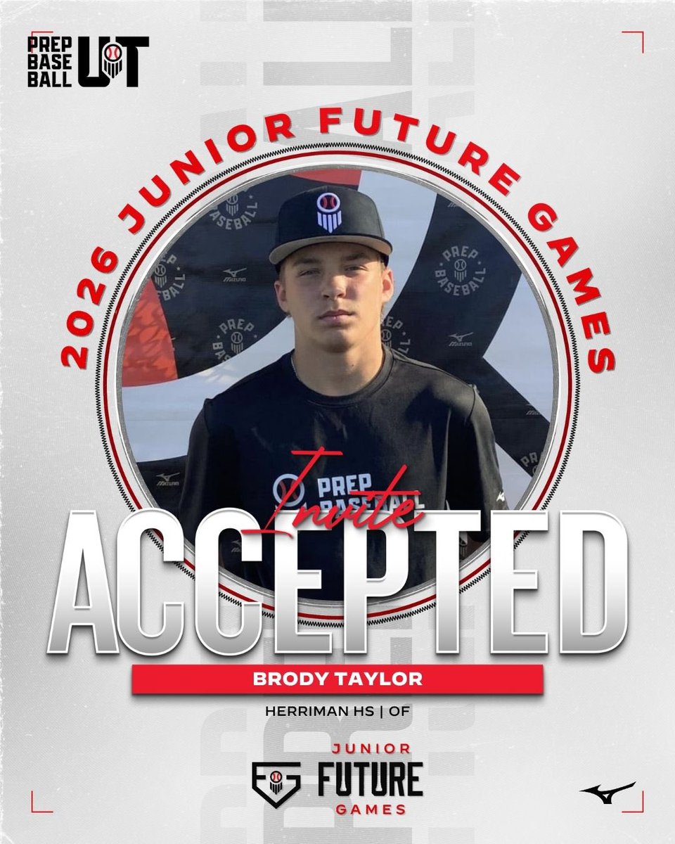PrepBaseballUT's tweet photo. 𝗝𝘂𝗻𝗶𝗼𝗿 𝗙𝘂𝘁𝘂𝗿𝗲 𝗚𝗮𝗺𝗲𝘀 𝗕𝗼𝘂𝗻𝗱 ✈️
'30 Brody Taylor is heading to @LakePointSports to represent #TeamUtah for our first time at the 2026 Junior Future Games. #PBJFG26
👤: https://t.co/7gT7uKt0fh
@prepbaseball // #BeSeen https://t.co/vd17MZ57HK
