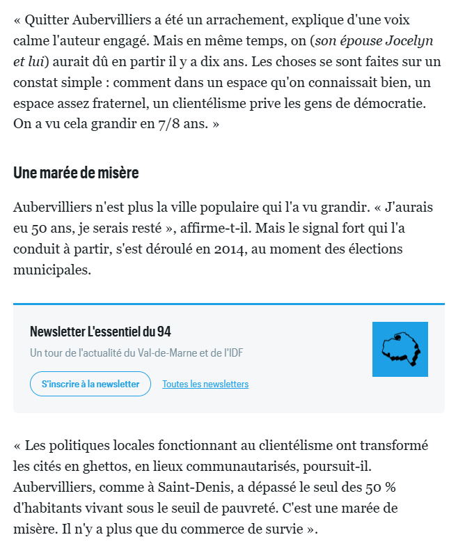 FrDesouche's tweet photo. Après avoir passé sa vie à dénoncer les fachos, il a quitté Aubervilliers pour la paisible commune résidentielle de Fontenay-sous-Bois, fuyant l’immigration.

https://t.co/p4XQ7HMJVJ https://t.co/AQ7BUlChyO