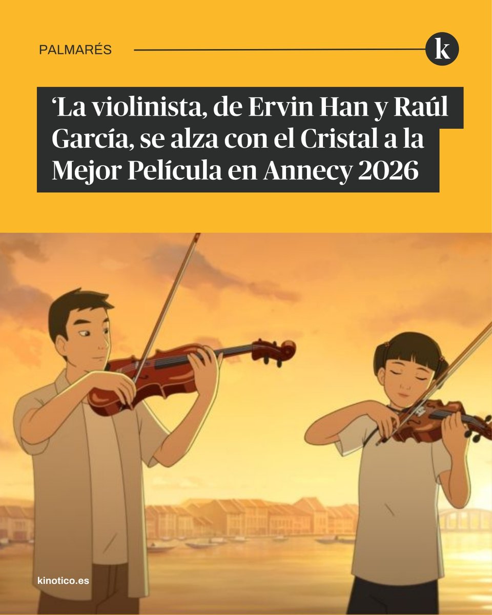 kinotico's tweet photo. 🏆 España conquista por primera vez el Festival de Annecy con la coproducción 'La violinista', de Ervin Han y Raúl García

'Decorado', de Alberto Vázquez, se hace con el premio Paul Grimault de la Sección Oficial

🔗 https://t.co/vSv8JnpZYA https://t.co/0v3b0S77jR