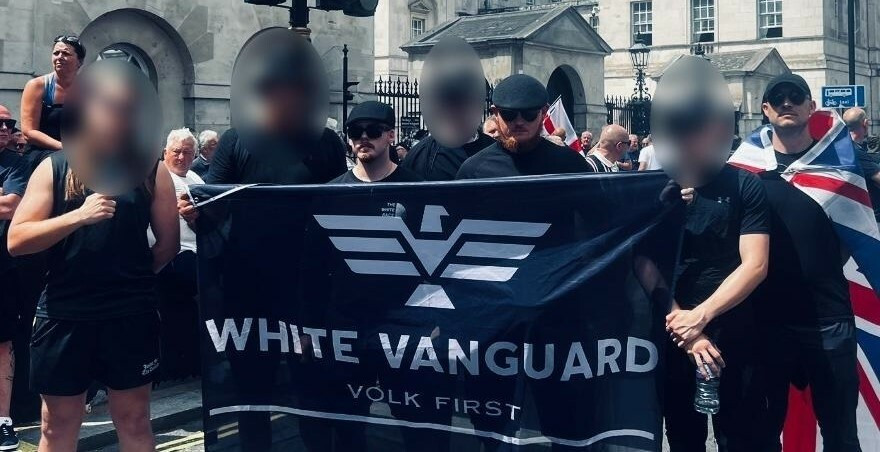 timetogo____'s tweet photo. @MittensOff Looks similar to the white supremacist group White Vanguard logo. Possibly connected? Cunningham was the co-leader.  https://t.co/quVoV0Pj7P https://t.co/gkUcbyoWqc