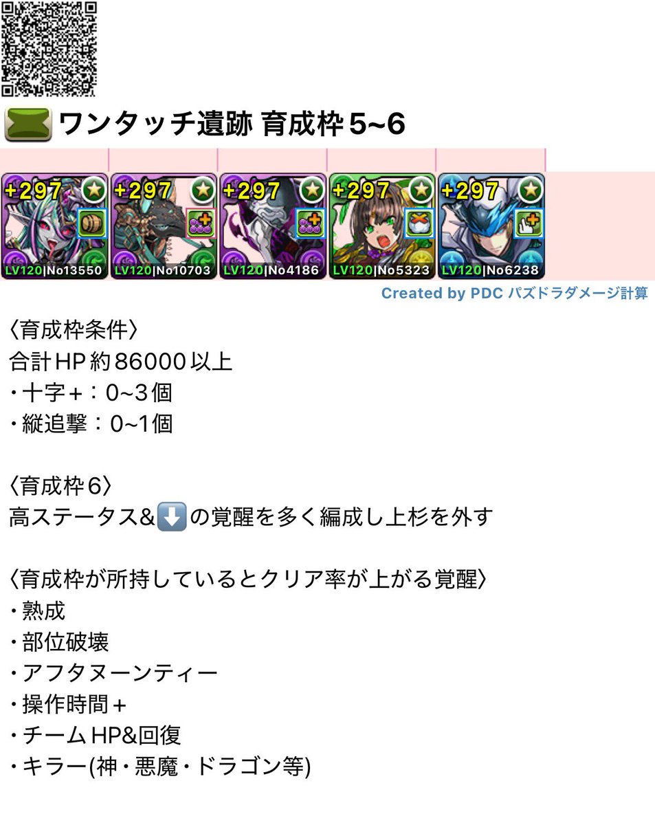 MetalDragom's tweet photo. ワンタッチダンジョン【遺跡Lv10】

育成枠5~6体 編成 https://t.co/amnHqws14x