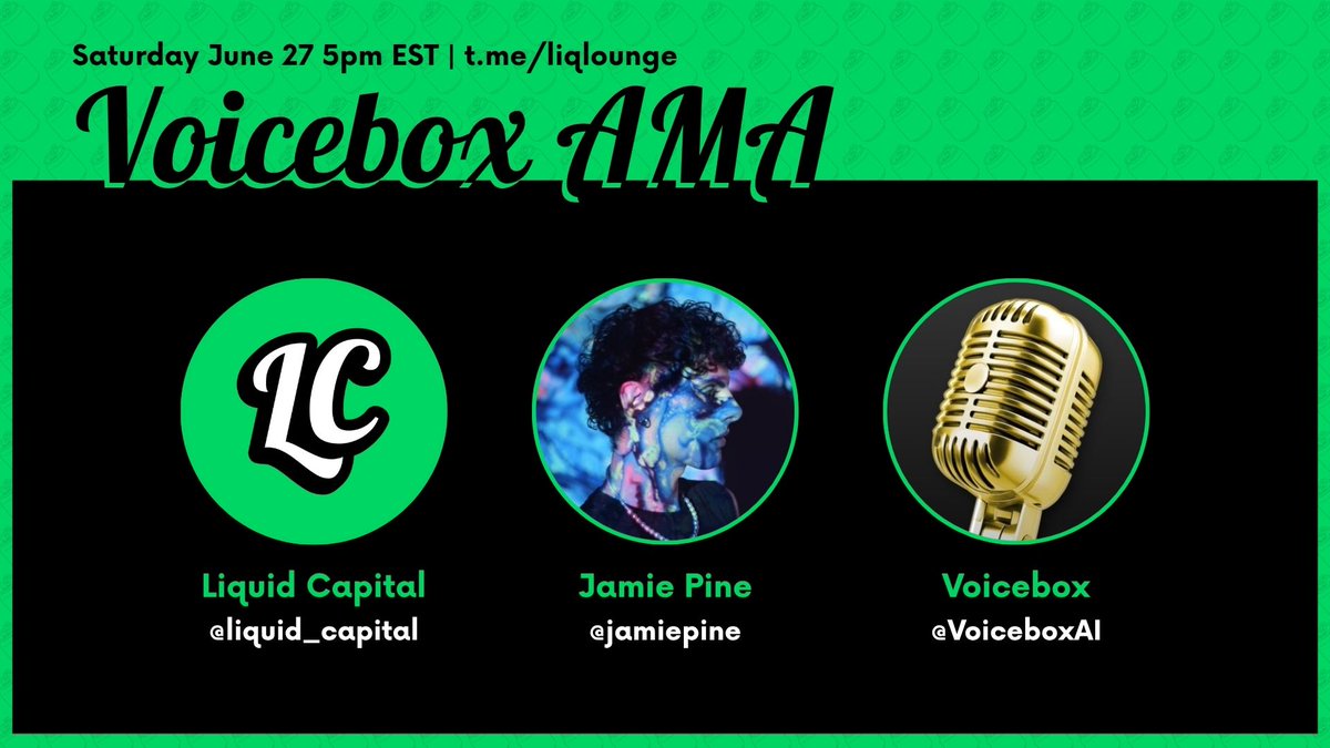 LiquidCapitalX's tweet photo. Live AMA with @jamiepine behind $VOICEBOX @VoiceboxAI in our TG. 

Join here: https://t.co/6kJUKi4OUo https://t.co/cjhPmTj2br