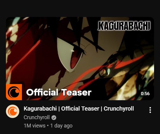 GNG_Cooler's tweet photo. Isn't Kagurabachi still getting a million views in 2 day for a 2 months old trailer Insane motion or am I tripping? https://t.co/nHyTVP4fqJ