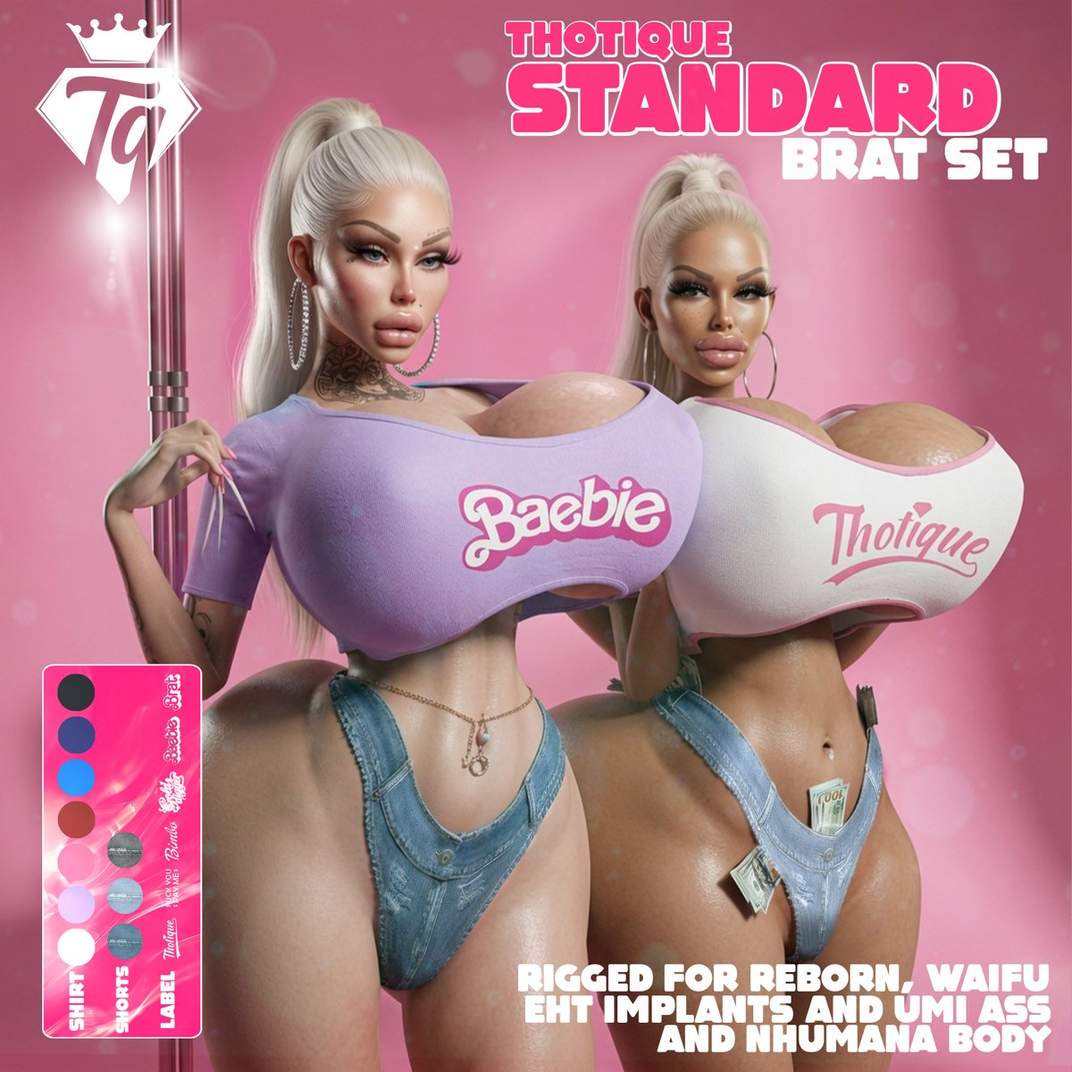 thotique's tweet photo. Thotique] Standard Brat Set 👕
SERVE THE ULTIMATE BASIC BRAT LOOK! 🩷
Bitch Shorts + Basic Brat T-Shirt — the perfect tight &amp; teasing combo for everyday brat energy!
PLUSSSS > Socials Icon Addon sold separately
https://t.co/fWqSdgBOBq https://t.co/ws6udkjN1b