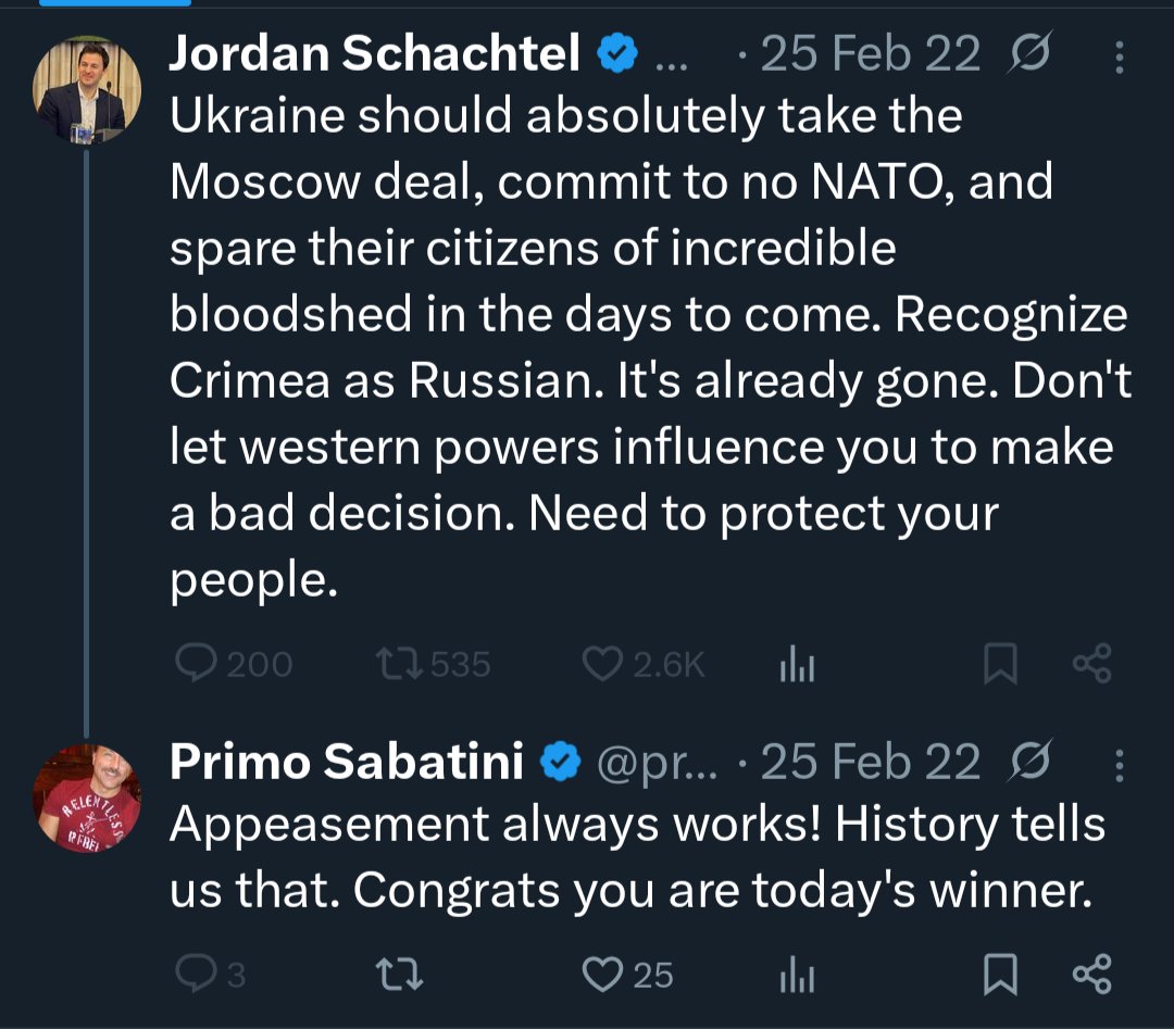 primos63's tweet photo. Got blocked for my reply. How well has his post aged? How's Crimea doing today? https://t.co/6FrizVMjLB