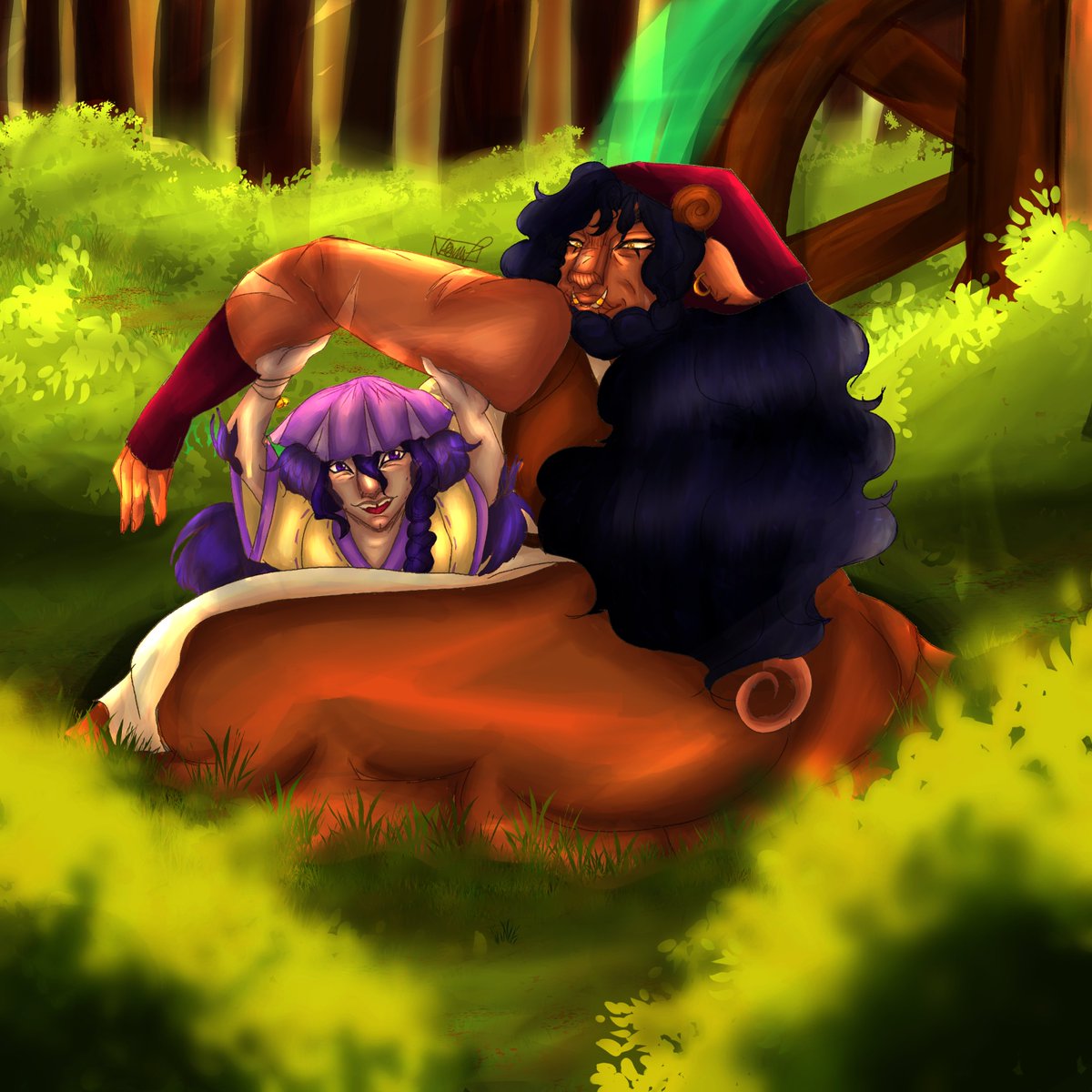 StrangeVamp1's tweet photo. And I finally got it done! Took me a bit but I'm happy with it, they run a small bakery in-between the roads that lead to different towns and kingdoms, selling anything sweet related Meet Rovi and Kenyatta! 🍪🍞🥧❤️

#ocart #ocartist #digitalart #digitalartist #art #characterart https://t.co/Hc7jVPJQbY