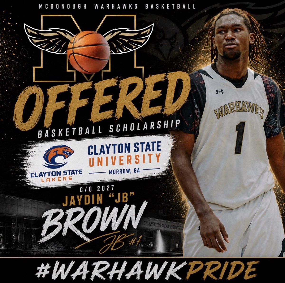 McDonoughHoops's tweet photo. Congratulations to 2027 6’8” Jaydin “JB” Brown (@bigshifty21) on earning his third offer in 3 weeks from @CSULakers during the @swish_scout Grand Finale today!

Be>Yesterday
#WarhawkPRIDE🦅 https://t.co/kr0IDS6yQF