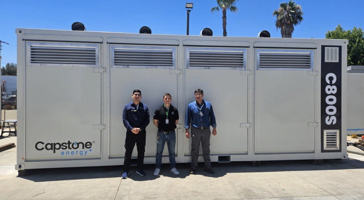 NikolasAlvarezN's tweet photo. The world's first @CapstoneEnergy + Micro-Turbines manufactured with the brand's new identity were just delivered in Chile. Big things are coming for $CGEH https://t.co/W9vBpjgLq6