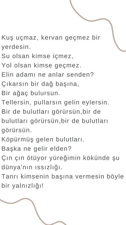 zekibulduk's tweet photo. Düşünsene, bir şiir , güzel bir şiir, mesela Amentü, mesajla Han Duvarları ya da ne bileyim bir Attila İlhan şiiri bile senden benden daha kalıcı. Tüm putlardan,heykellerden,mezar taşlarından,heveslerimizden, öfkelerimizden, ya bürokratları,siyasileri hiç saymıyorum... Bir şiir, muhteşem bir hikaye olmayınca bari şiiri hisseden olmak lazım. Üryan geldim yine üryan giderim, diyor Karacaoğlan. Ego/nefs için köpek gibi çabalayan, oyun kuran, kendini haklı saymak için her yalana başvuran ne etsin Kaşı karam  gözü karam çatal karam çingenemi; onu bile şehvete vurur!
Bir de Neyzen var tabi. Her hali şiir. Koca Akif Mısır'a çekip gidince ardından bir tek Neyzen Tevfik gitmiş ya... Adamda beş kilo yürek var!
Nato, dünya kupası, günübirlik hayat ve başkanım başkanım diye köpekleşmenin tarihini yazanlara da Orhan babadan Yazıklar olsun...
Yaşar Kemal de dedi ki: