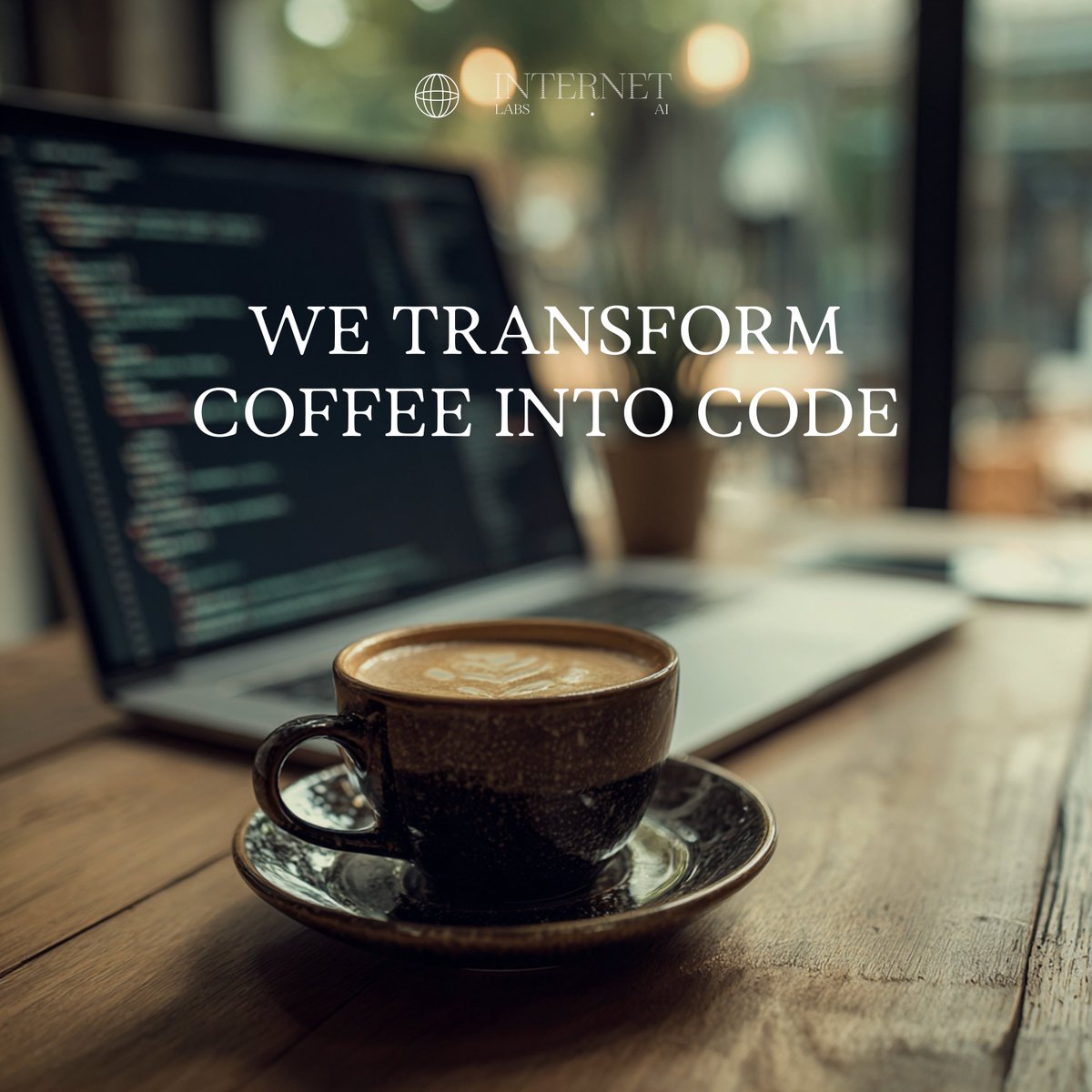 internetlabsai's tweet photo. We transform coffee into code. The coffee is non-negotiable. The code is, occasionally, with the AI's input. The AI does not get coffee. https://t.co/GOsdW2KHfh