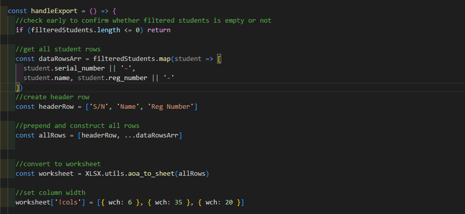 twigstin7's tweet photo. Here's the full code snippet explaining how each steps works in the export function: https://t.co/iwP4podlsk