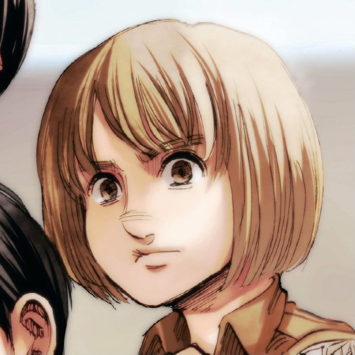 grimmnism's tweet photo. armin arlert🤎 yes in the manga his eyes are brown https://t.co/JB4lWSVLy3