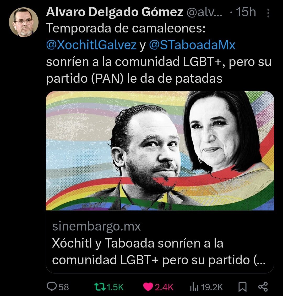 HctorDetectivMx's tweet photo. En la Marcha del Orgullo, #PRIDE se debe exhibir a la #LaPerritaDeTrump ,Ricardo Salinas Pliego al difamar a AMLO de ser gay, se exhibe de CAVERNÍCOLA, como si ser gay fuera denigrante, negativo o un DELITO‼️

Cuando AMLO fue Jefe de Gob. D.F./ Ciudad de México introdujo políticas de educación, inclusión, programas de ayuda, salud para el tratamiento de VIH, jurídica, psicológica, etc . COMO NUNCA HIZO EL NARCO PRIAN
La 1era entidad con DERECHOS #LGBT+ y GRACIAS A AMLO ‼️

Y ahora con MORENA se ha obtenido y refrendado el apoyo como nunca a la comunidad

En cambio EL PAN ,la derecha QUE PIDE LAS TERAPIAS DE CONVERSIÓN SEXUAL para "Curar lo gay", son oportunistas y les pedían el voto, cuando votaron para que no tuvieran ni derechos, ni servicios médicos, ni de asesoría, ni reconocimiento, ni nada‼️

Ojo con el vídeo 🎥👇🏻
Margarita Zavala pidiendo votos pero, cuando son de la comunidad gay, hasta quita el hombro, no le vayan a pegar lo gay y pide 0 fotos y vídeos.

Ojito @MiguelTorrucoG
@A_MontielR @PartidoMorenaMx
@Javier_Hidalgo @vromog @arturoavila_mx

#MarchaDelOrgullo
#MarchaLGBT+
#LGBTTTIQ
#Pride2025
#Orgullo
#Orgullo2025
LGBTTTIQ
Zócalo Reforma Angel de la independencia 🇲🇽
