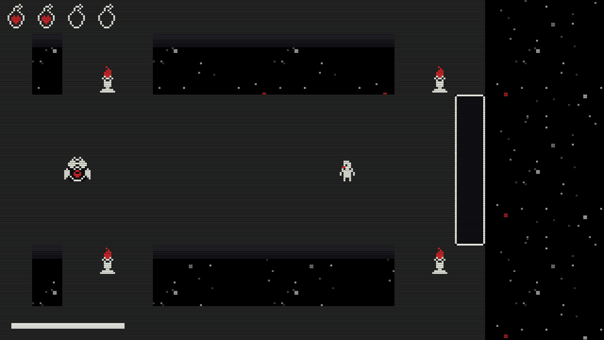 sebacamaru's tweet photo. A tiny top-down soulsvania made for the Very Serious Juniper Dev Game Jam: spin your flail, hook across gaps, and try not to fall into the void.

#screenshotsaturday #love2d #gamejam https://t.co/ienh6oEJwl