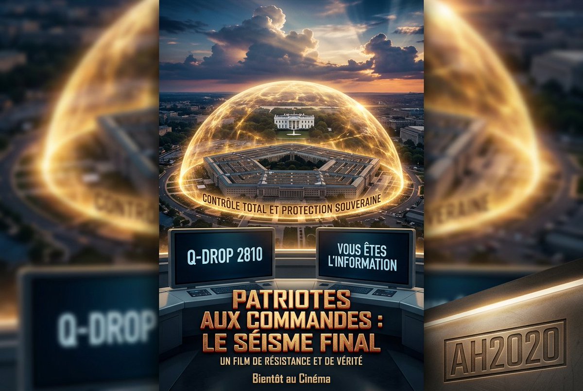 AntoineAH2020's tweet photo. 🚨 PATRIOTES AUX COMMANDES : LE SÉISME FINAL 🚨

La Maison Blanche vient de valider le signal « Patriots in Control ». Le Q-drop 2810 est activé.

L’audit Blockchain des 50 États est terminé. Chaque vote est sécurisé. Vous êtes désormais l’information souveraine. L'Alliance contrôle chaque levier de pouvoir.

Le Plan est scellé.

Dossier complet (A la Une) : https://t.co/HqdZQxM1CJ

#NCSWIC #PatriotsInControl #Alliance #Trump #AuditBlockchain #AH2020