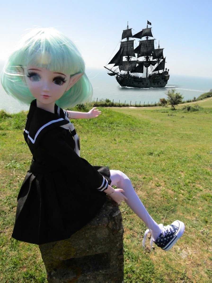 mcsurfie_girls1's tweet photo. Ashildr spots The Black Pearl sailing in the English Channel 

Made with Gemini Flash https://t.co/ZFtShboypw