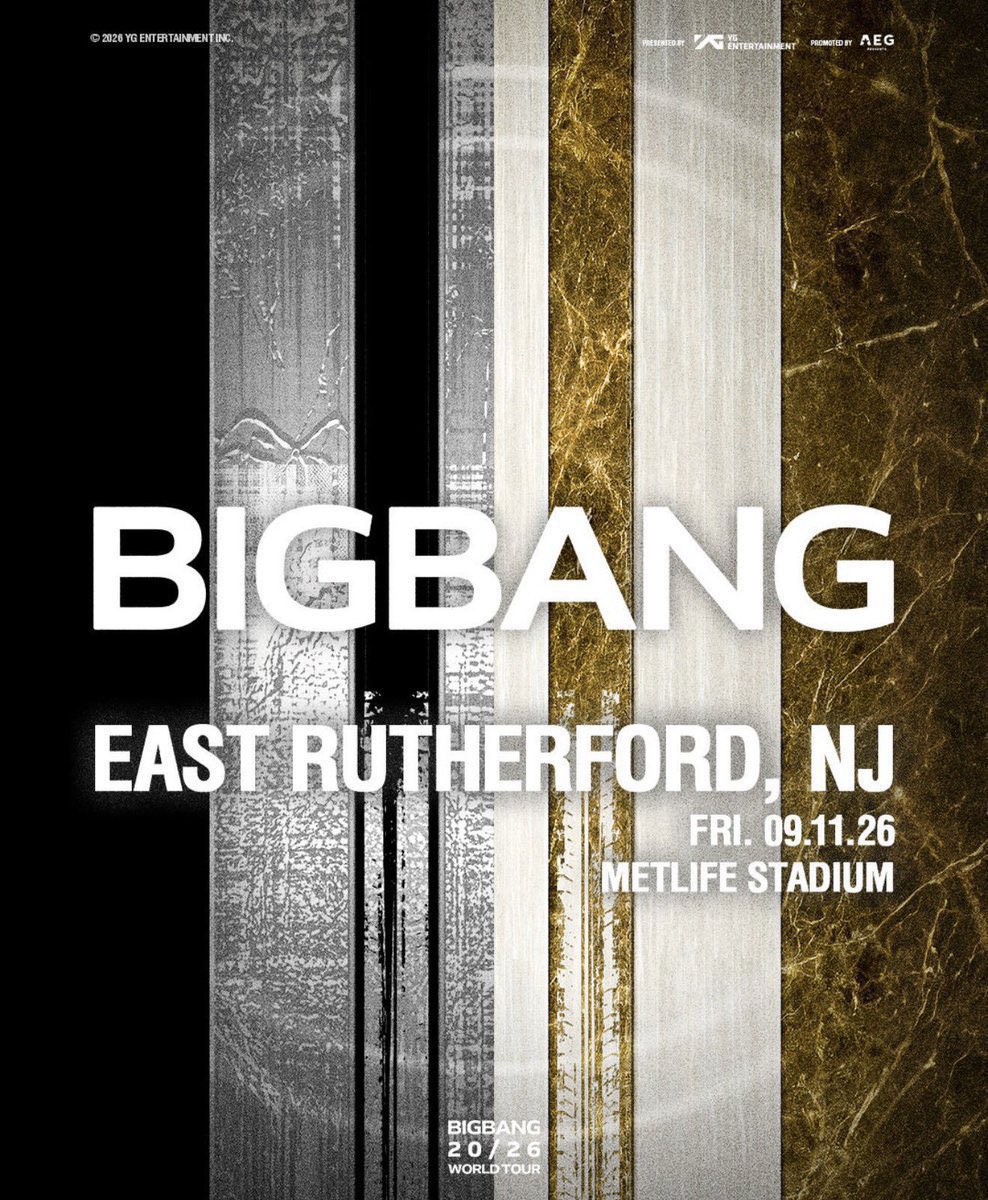 V_RINee's tweet photo. BIGBANG 20/26 WORLD TOUR

🎫 B.STAGE &amp; LOCAL PRESALE

🇺🇸 EAST RUTHERFORD, NJ
🏟️ METLIFE STADIUM

REMAINING: 8,358 (-692)

✅️ULTIMATE VIP
✅️VIP GOLD
✅️VIP DIAMOND

PRICE RANGE (before tax): $85.50 - $905

#BIGBANG #WORLD_TOUR #빅뱅#BIGBANG_IS_BACK #20thAnniversary #YG
Tfgc https://t.co/dQlKPtOJV7