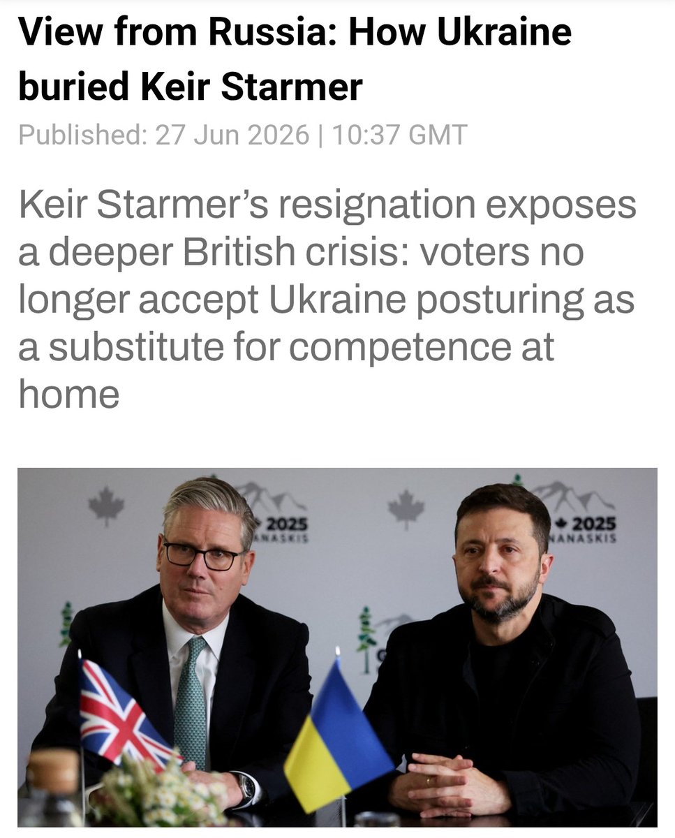 JovanC937's tweet photo. Starmer and Johnson, for all their differences, shared one fatal instinct. Both tried to legitimize themselves through the conflict in Ukraine and both reached for the mantle of war leader. In the end, it crushed them. https://t.co/tKA2xpp7PF