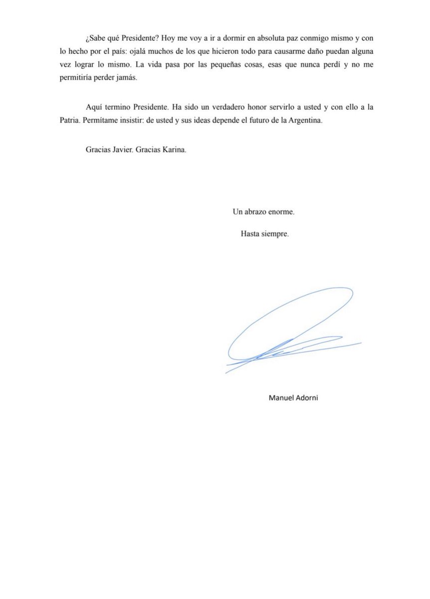 majulluis's tweet photo. Esta es la carta de renuncia de @madorni https://t.co/6c2w1v0Wac