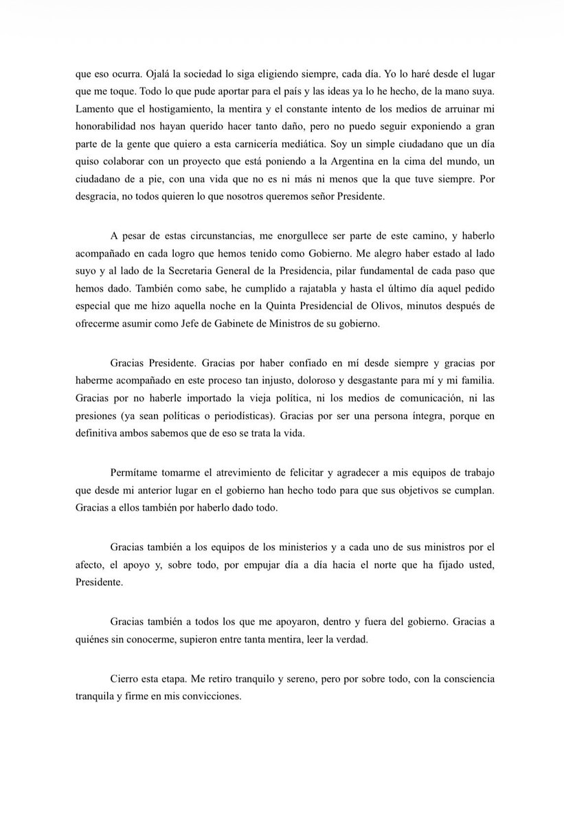 majulluis's tweet photo. Esta es la carta de renuncia de @madorni https://t.co/6c2w1v0Wac