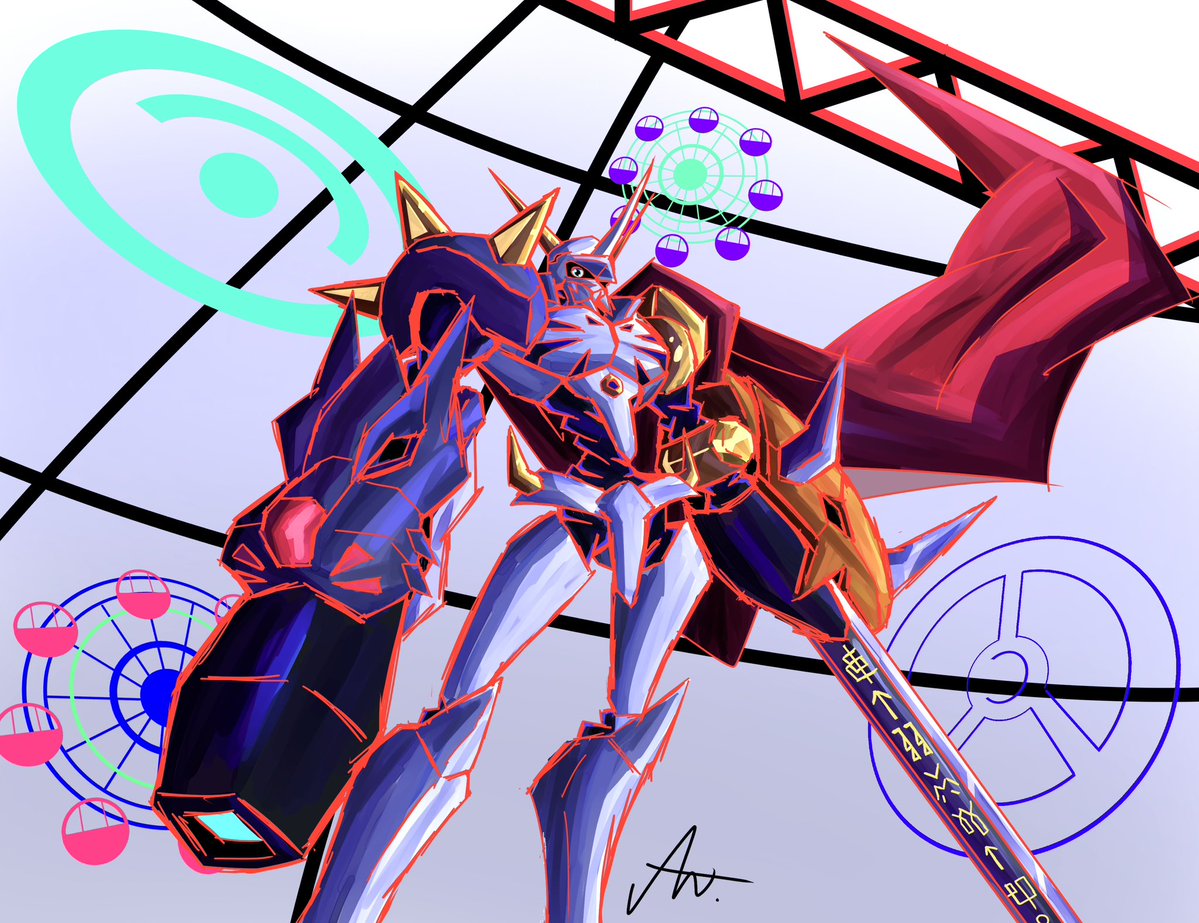 ANTI_100_'s tweet photo. I love drawing Omegamon https://t.co/cIBaDGwpLm
