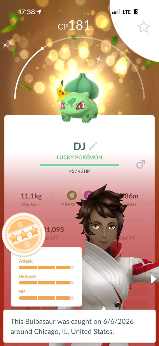 DjRob616Pokemon's tweet photo. Another lucky trade down. Did over 300 catches for this in Chicago go fest and no shiny. Glad to add this to the collection!!! #PokemonGO #luckytrades #bulbasaur https://t.co/byU8BigbTv