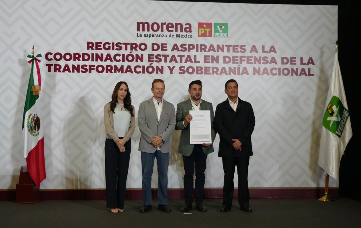 partidoverdemex's tweet photo. 💚 La #FamiliaVerde acompañó y reconoció a quienes participaron en el registro de aspirantes del Verde a la Coordinación Estatal en Defensa de la Transformación por los estados de #Sinaloa,  #Tlaxcala y #Zacatecas.

¡Por un México más Verde! 

@RicardoMadridP 
@CarlosPuenteZAC 
#JuanSalvadorSantos