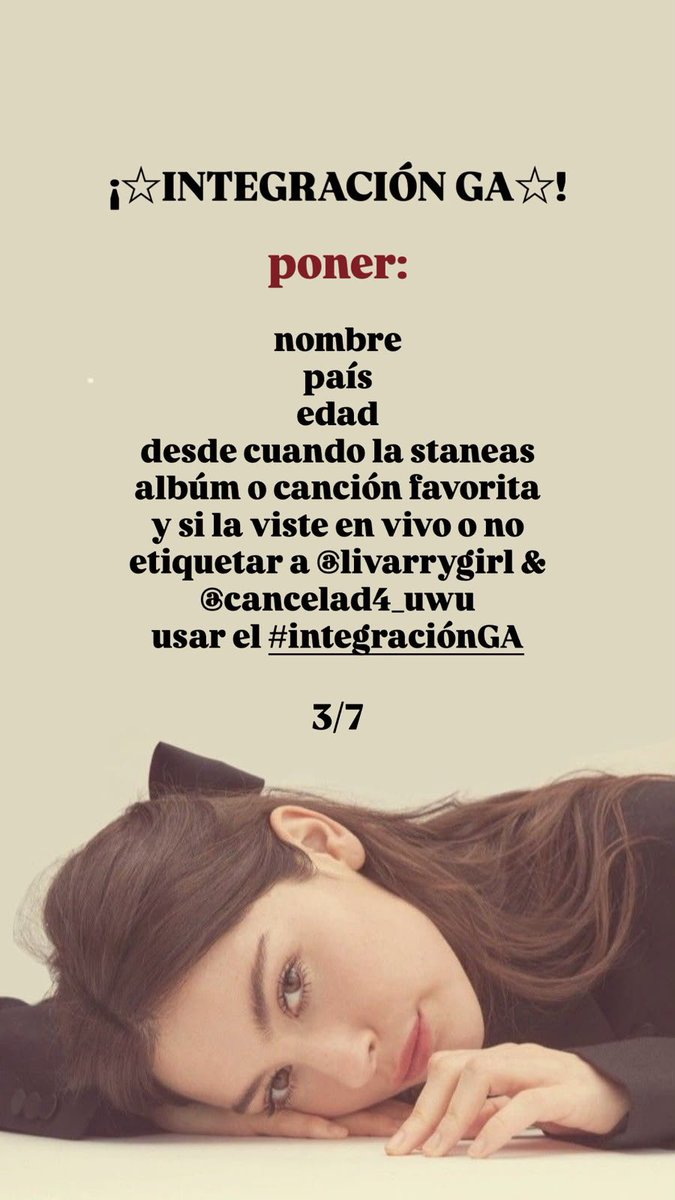 livarrygirl's tweet photo. INTEGRACIÓN GA! el viernes 3/7 vamos a hacer una integración con @cancelad4_uwu || den rt y háganla el viernes porfaa☆ https://t.co/46a4M4oge4