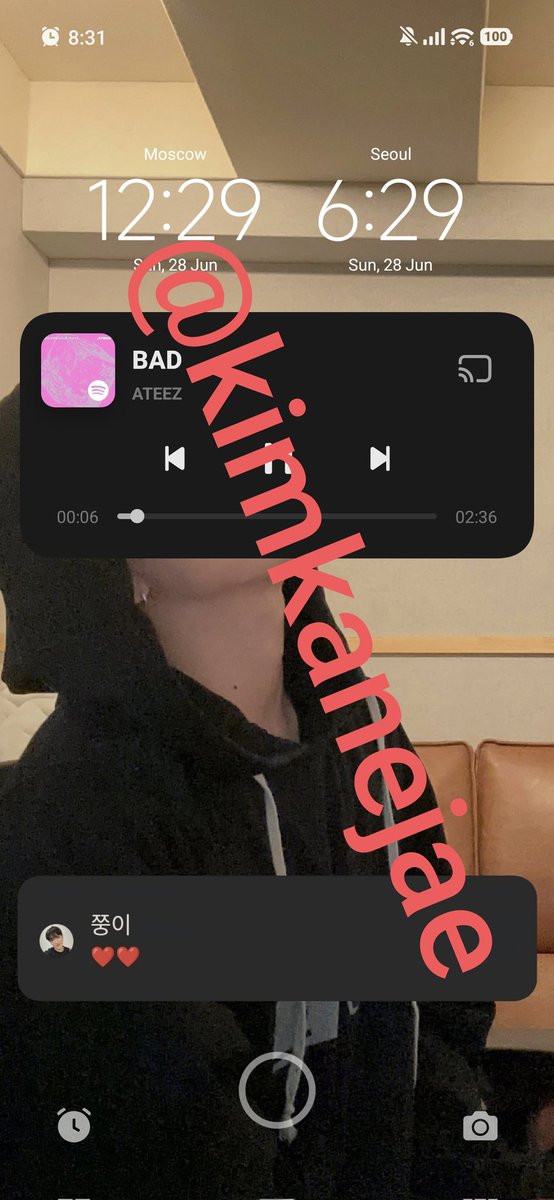 kimkanejae's tweet photo. Sunday 28
12:29-12:32 AM MSK
6:29-6:32 AM KST

SPOTIFY 🎧

#ATEEZ #에이티즈
#GOLDENHOUR #GOLDENHOUR_Part5 #BAD #BAD에_빠져_허우적대 https://t.co/GAJleMPBbI