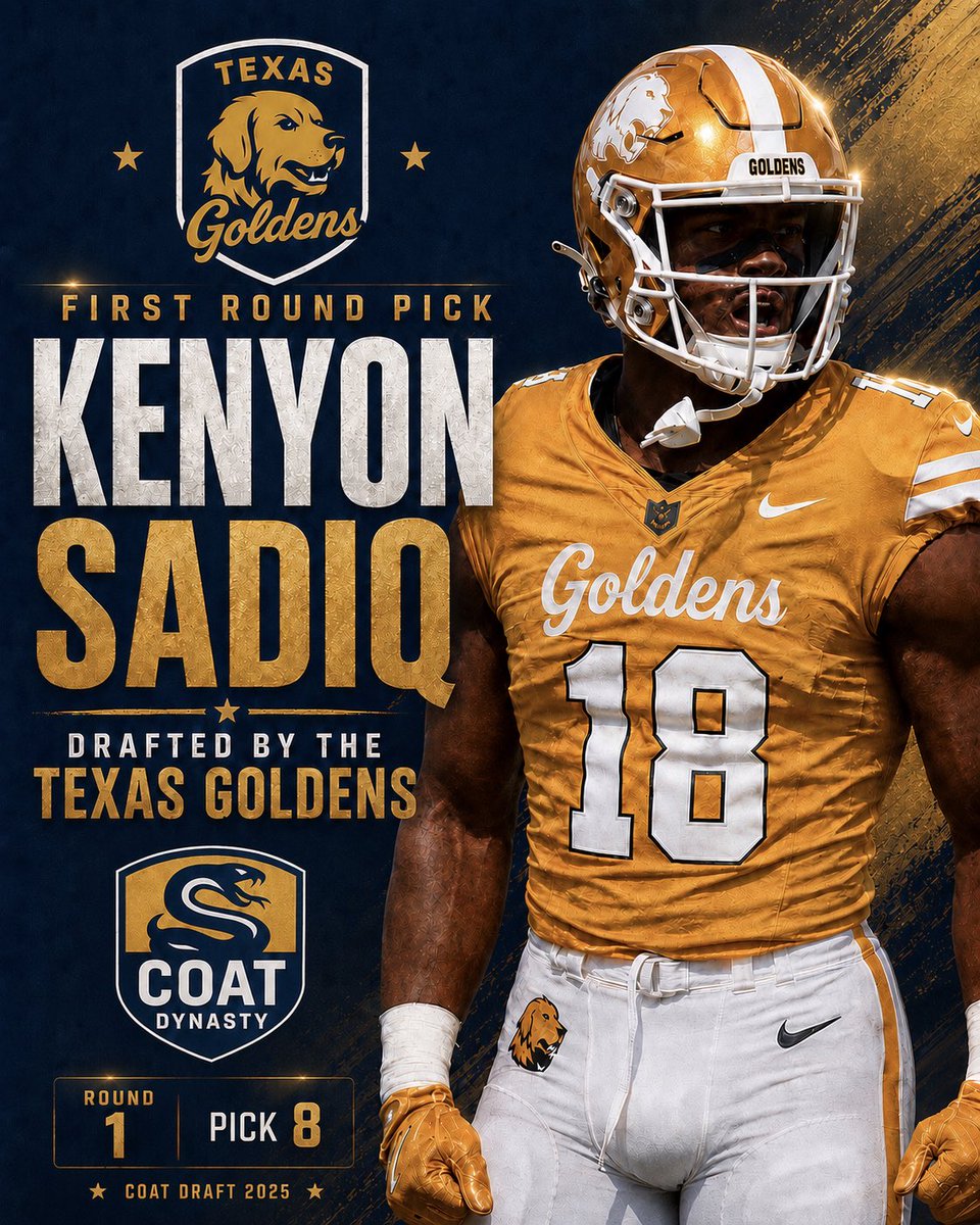 Texas_Goldens's tweet photo. The Golden Rule: Always take the best player on the board.

Welcome to Texas, Kenyon Sadiq.

#FetchTheWin https://t.co/eVhCi3mBol