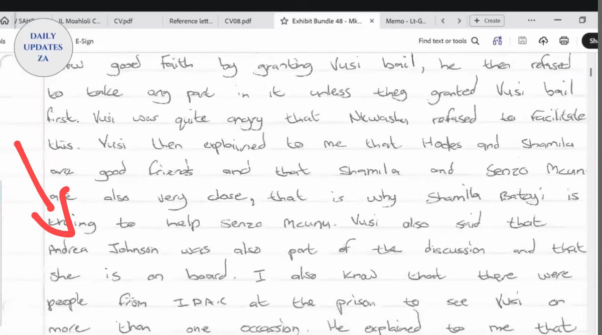 kiwatula's tweet photo. If you actually read Jermaine Prim letter again everything make sense💡 The answers are written in black &amp; white. #idac #catmatlala #andreajohnson #mkwanazi #sabc #enews #news24 #mdn #safm https://t.co/OPCfzrj3yU