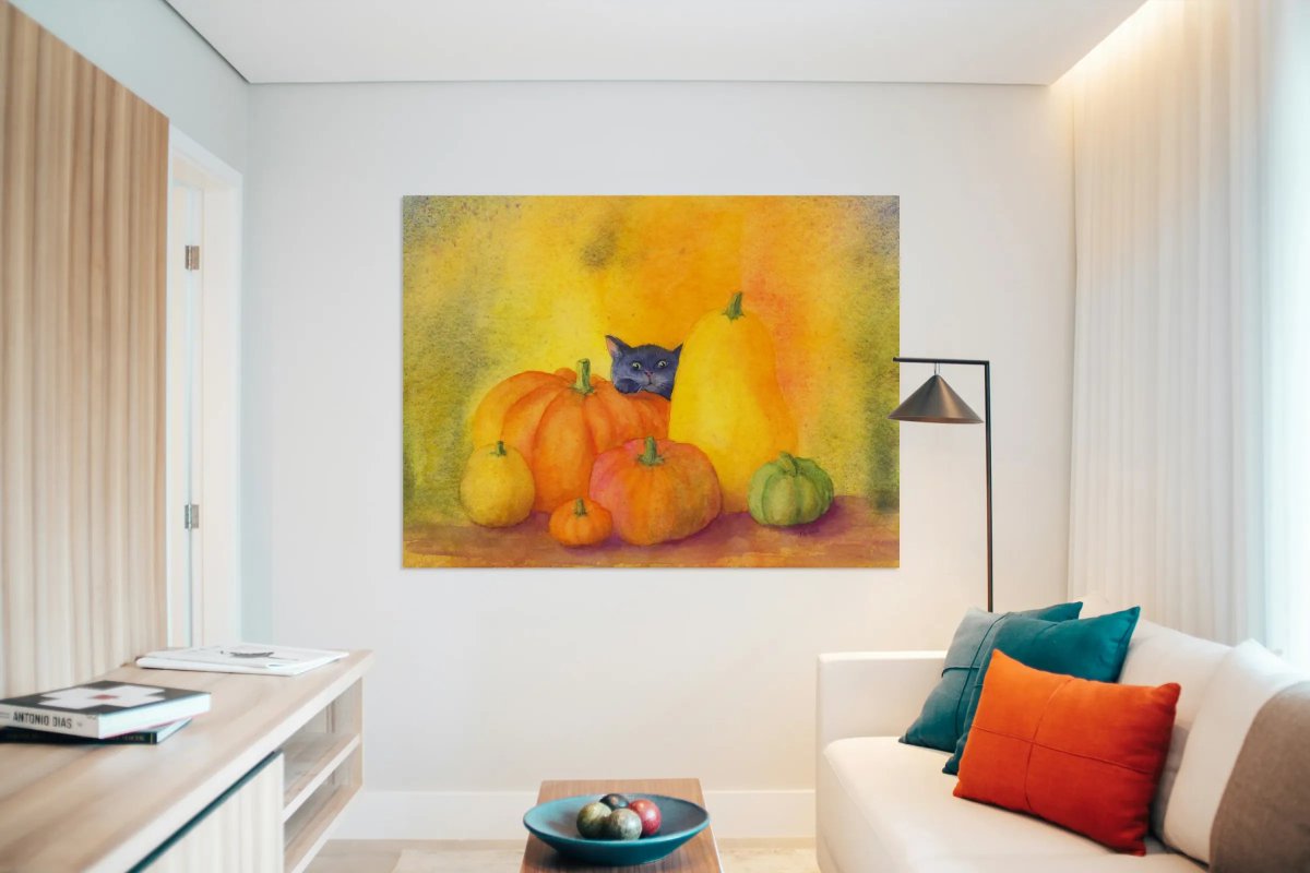 KarenKaspar1's tweet photo. Happy Caturday!

Black Cat Peeking Behind Pumpkins - hand-painted watercolor
--> https://t.co/utUWdzdVv6

#Autumn #cats #art #painting #caturday #pets #cute #animals #kitten #AnimalArt #BlackCats #giftideas #watercolor #aquarelle #TraditionalArt #kunst #cat #artist #arte #kittens https://t.co/HyNPAzWFlO