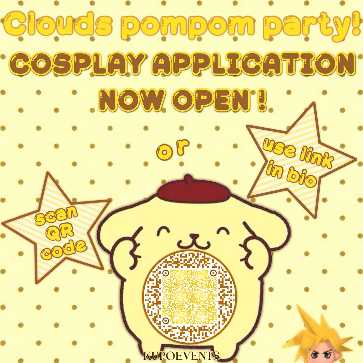 kupoevents's tweet photo. cosplayers wanted!

looking for FF7 cosplayers for clouds pompom party cupsleeve event! form will close july 11th at 11:59pm any chosen cosplayers will be contacted 1-3 days after the form has closed

🗓️ august 15th
🕑 2-6
📍GA

❤️/🔁 appreciated!

#ff7cosplay #ff7 #cloudstrife https://t.co/0F15DWeaJW