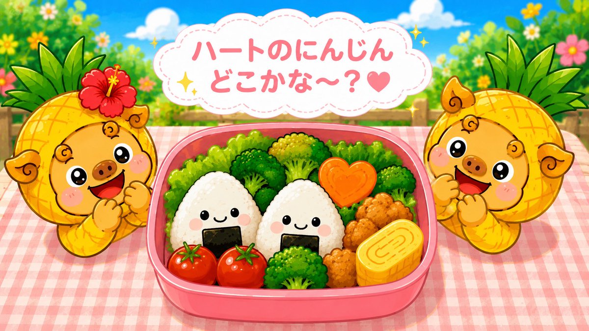 curenchu's tweet photo. 🍱✨おべんとうをつくろう✨

おにぎり🍙
ブロッコリー🥦
トマト🍅
たまごやき🥚

みんなで楽しくおべんとうづくり🎵

動画の最後には…
❤️ハートのトマト
⭐星のたまごやき
を探すクイズもあるよ😊

お子さんと一緒に楽しんでください🌺

▶️YouTube「くれんちゅキッズ」

#キッズ　#ごっこ遊び https://t.co/Al3iTbL3Pn