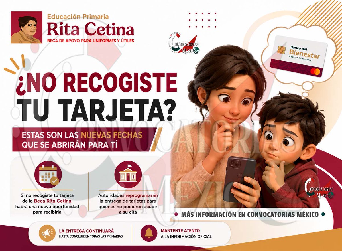 📌🔴🚨No acudiste por tu tarjeta de la Beca Rita Cetina? Esto es lo que ...