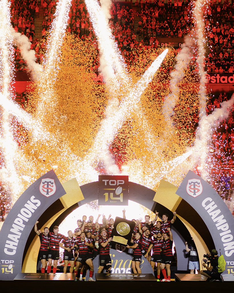 top14rugby's tweet photo. LE STADE TOULOUSAIN, CHAMPION DE FRANCE 2025/26 🏆🇫🇷

#PhaseFinaleTOP14Pennylane #FinaleTOP14 https://t.co/Ob4x6Y0vVS