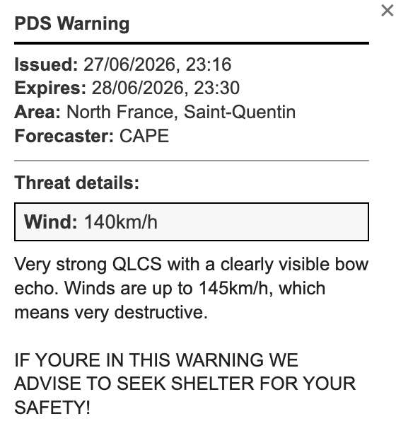 CES_Forecasts's tweet photo. PDS WARNING ISSUED! https://t.co/NRT8zMwe61