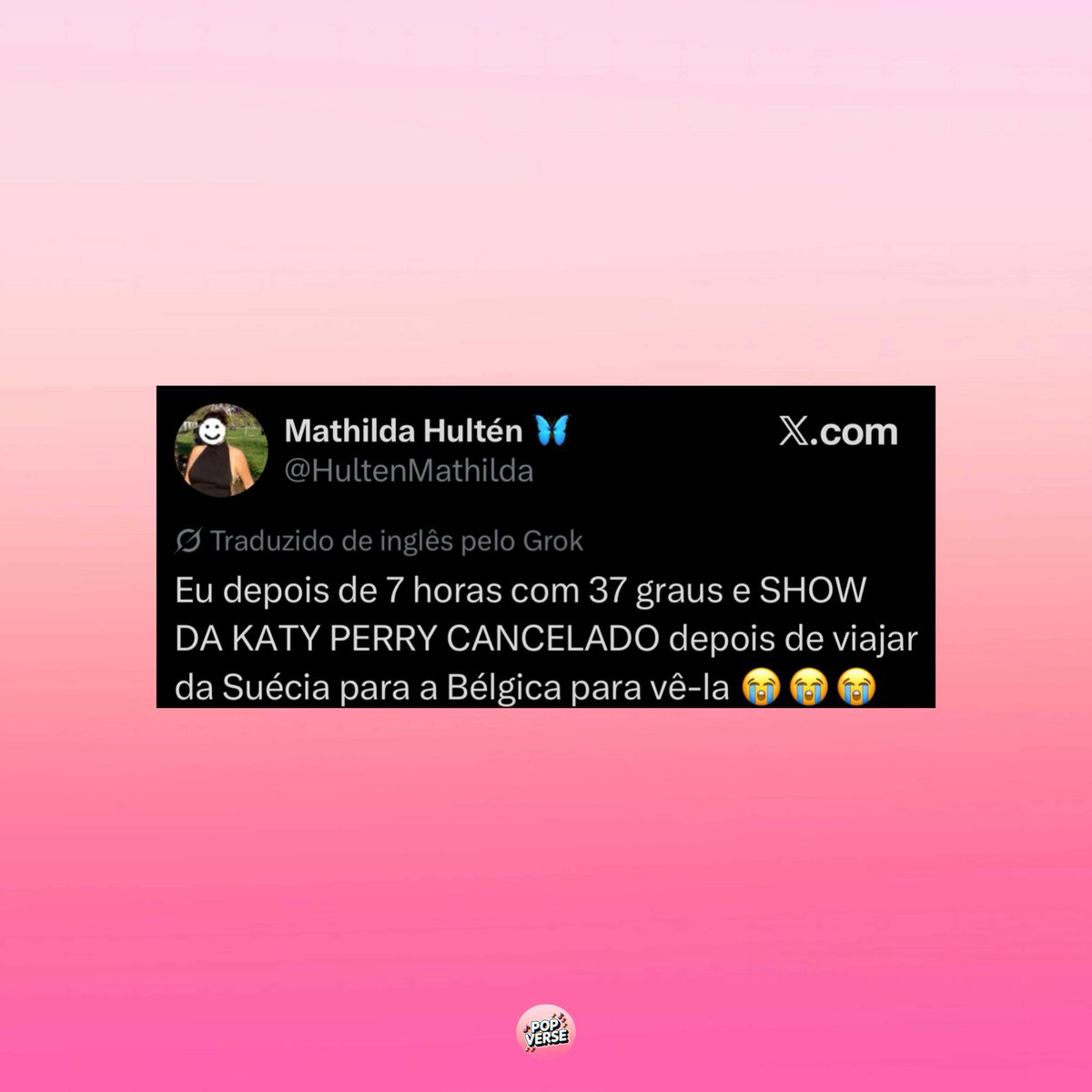 popverseHD's tweet photo. ATUALIZAÇÃO 🚨 Fã de Katy Perry compartilha desabafo ao viajar por 07 horas em um calor de quase 40 graus para ver a rapper e, devido ao fracasso de “Watch It Burn”, ela cancelar o show!

Nosso CEO lobitostan e toda a equipe PopVerseHD se solidariza com a fã e deseja que ela consiga realizar o sonho de assistir os vocais cristalinos e afinados da cantora TOTGA.