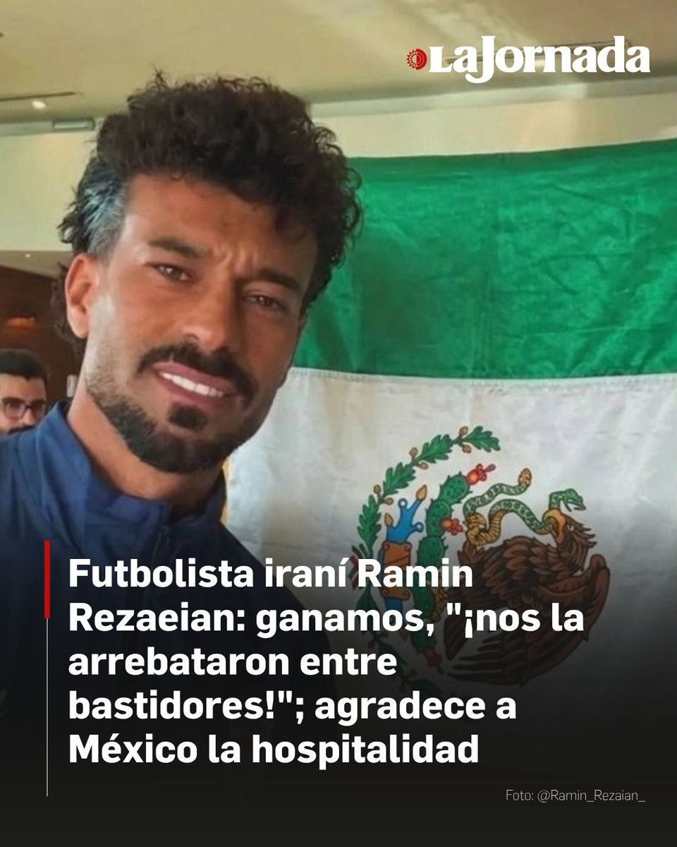 lajornadaonline's tweet photo. El futbolista iraní Ramin Rezaeian expresó su agradecimiento al pueblo de México por la hospitalidad y el apoyo brindados a la selección de Irán durante su participación en el Mundial. A través de un mensaje, el defensa de la selección destacó el cálido recibimiento que él y sus compañeros encontraron en territorio mexicano.

"En nombre mío y de todos mis compañeros de la selección iraní, quiero expresar nuestro más sincero agradecimiento y profunda gratitud a México por su cálida hospitalidad. Nos han llenado de amor, calidez y una amabilidad inolvidable", manifestó el futbolista.

Más información en: https://t.co/RLPLtuY0Gq