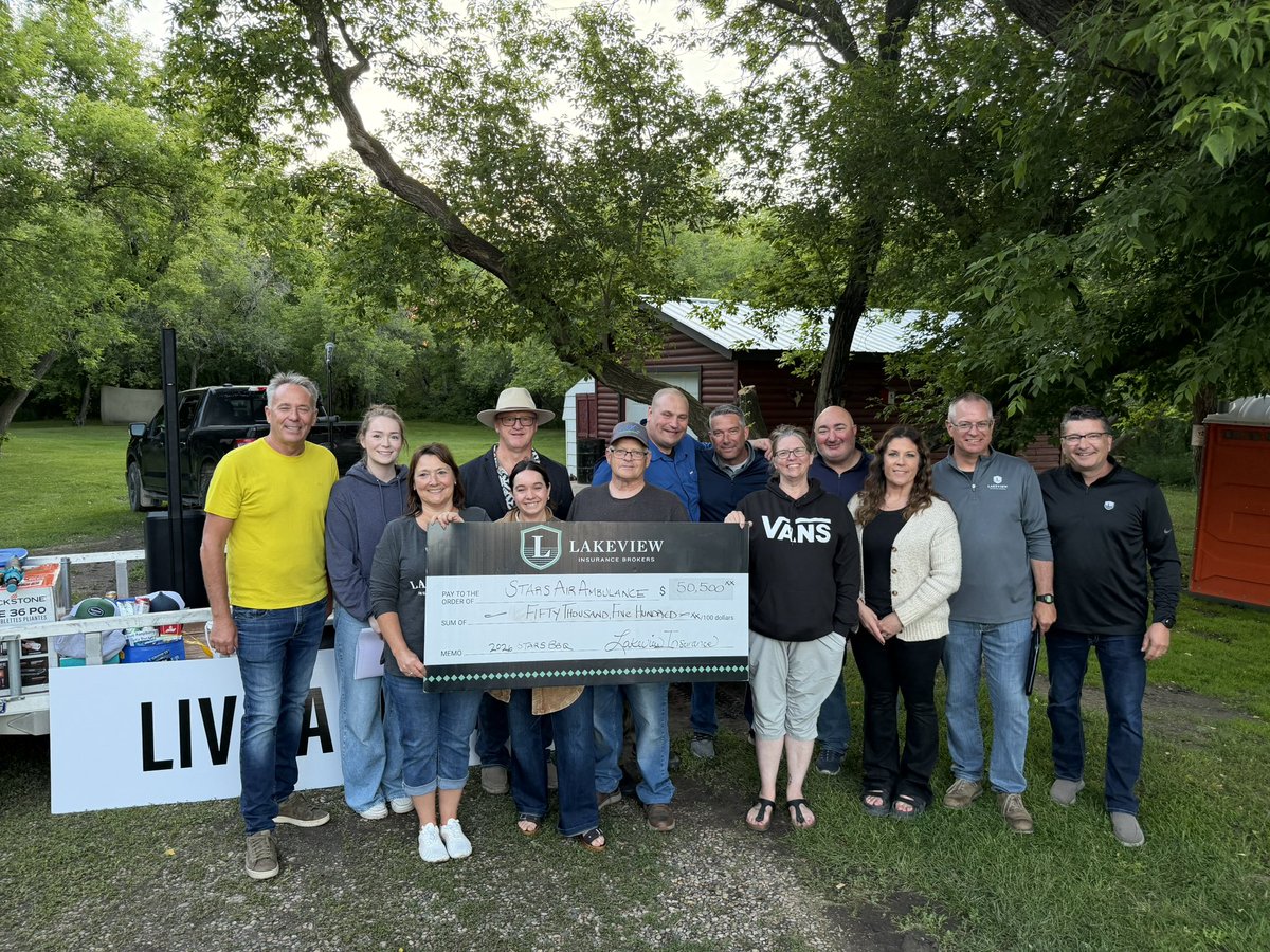 DaveNuss17's tweet photo. Raised $50,500 for @STARSambulance last night at our farmer appreciation evening. 
The Lakeview Insurance  team was on fire last night! https://t.co/uoOfKMvFDy