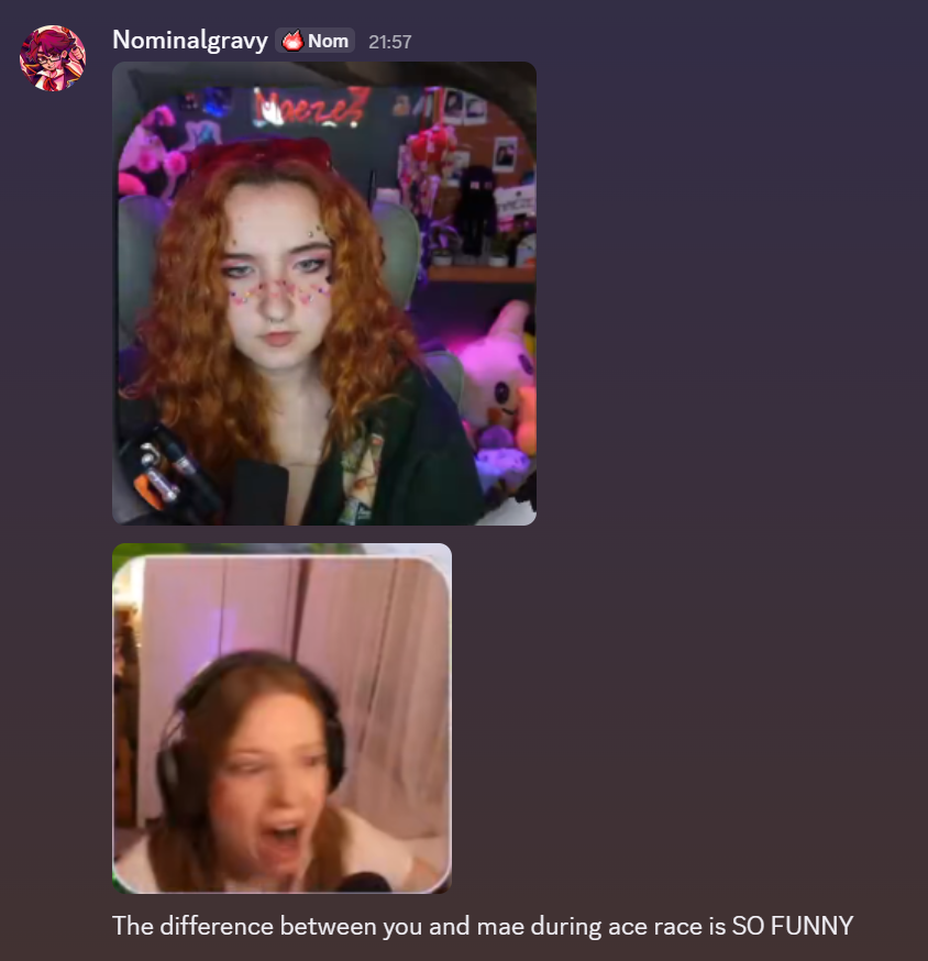 KatieGoBrr's tweet photo. @apokuna_ @Lexie_Mariex @realcouri also have:

beautiful stunning locked in mae maezes
and
evil intimidating katiegobrr https://t.co/KK4g33Pt6F
