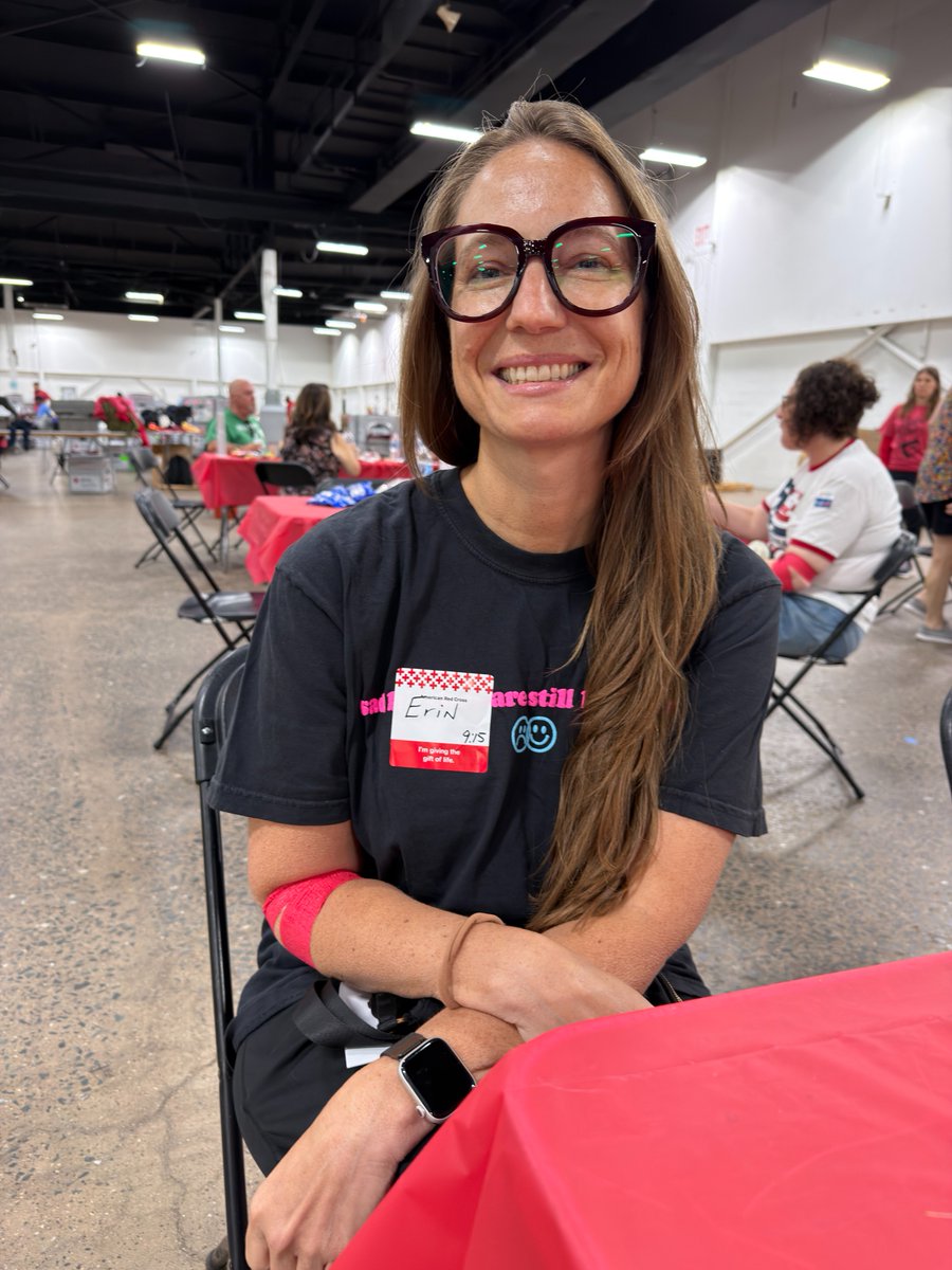 RedCrossPhilly's tweet photo. We met Erin at last week’s @PrestonSteve933 blood drive. She donates every 56 days since her father survived leukemia. 

"As long as I’m able to keep donating, I’ll give as much as I can, because we know firsthand how important it is.”

Who or what motivates YOU to donate? https://t.co/J5yud7uED0