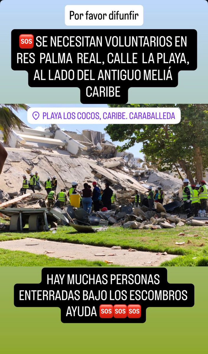 sofiaa_talks's tweet photo. Palma Real no sale en ninguna lista de edificios caídos y necesita mucha ayuda, siguen personas tapiadas allí, por favor difundir 27 de julio 6 pm! https://t.co/5YEY20NMB5