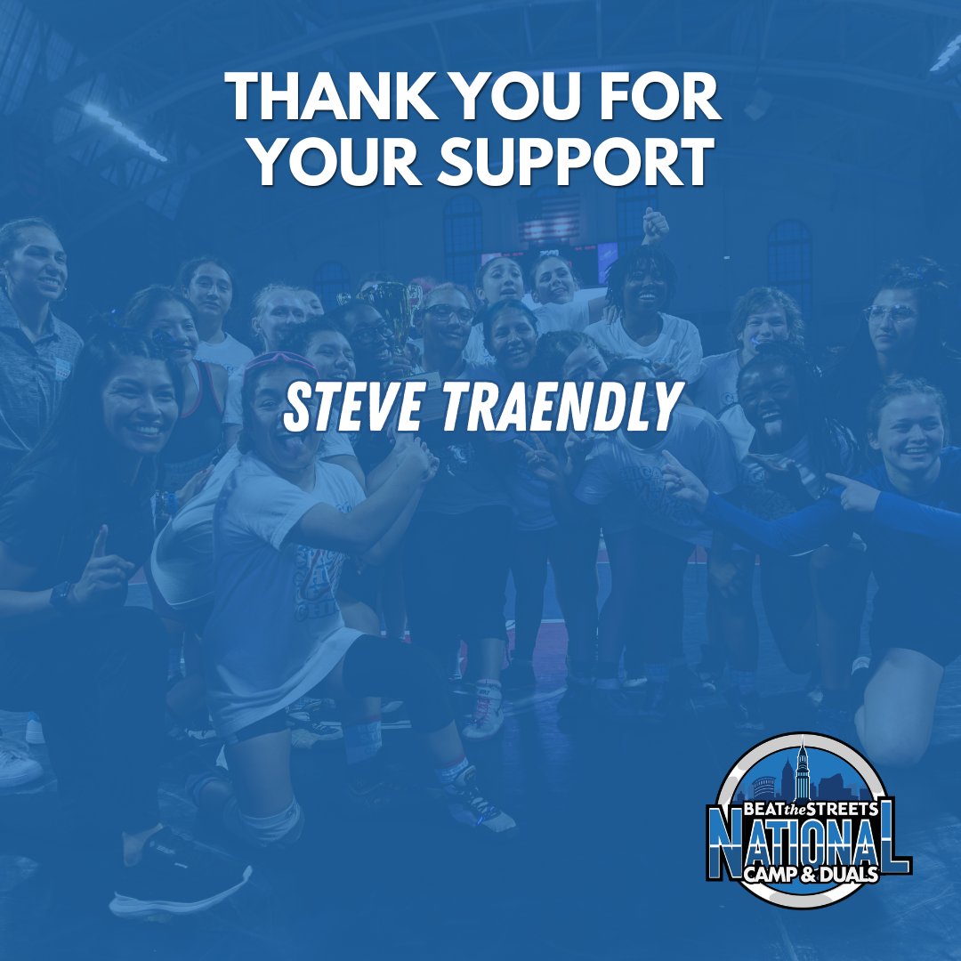 BeattheStreetsN's tweet photo. Thank you to Steve Traendly for supporting the 2026 Beat The Streets National Enrichment Camp &amp; Duals and our mission to empower student-athletes through wrestling! https://t.co/iGFyHQt47y